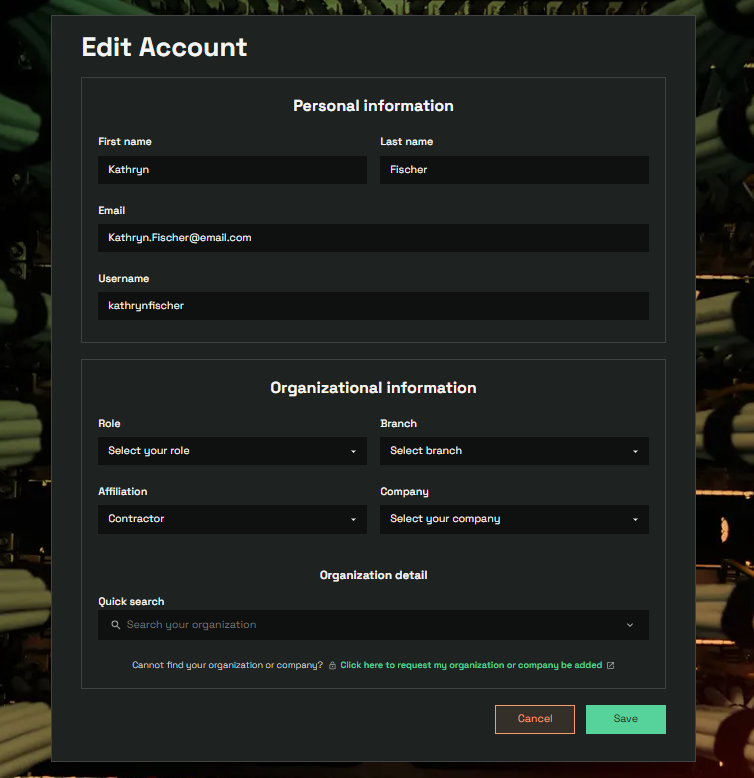 Edit your P1 account Edit your P1 account