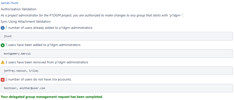 Update Group Workflow Results